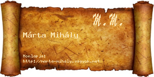 Márta Mihály névjegykártya