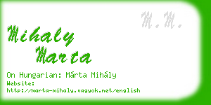 mihaly marta business card